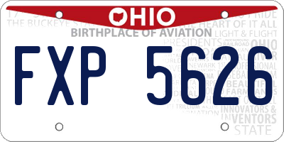 OH license plate FXP5626