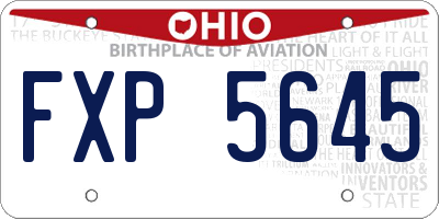 OH license plate FXP5645