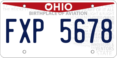 OH license plate FXP5678