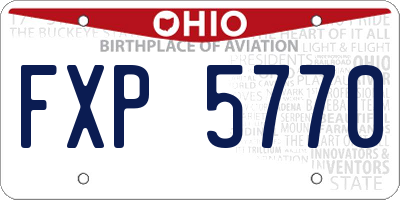 OH license plate FXP5770