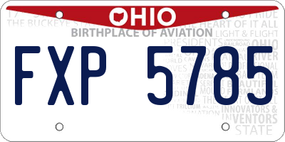 OH license plate FXP5785