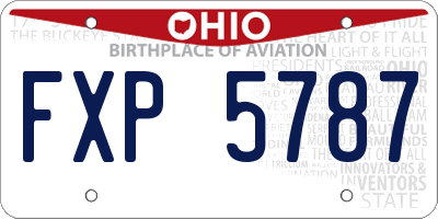 OH license plate FXP5787