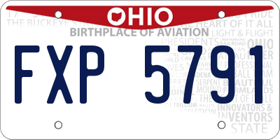 OH license plate FXP5791