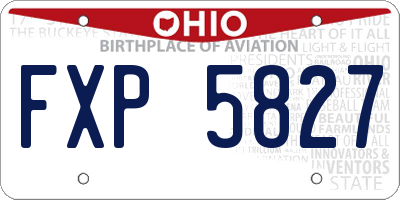 OH license plate FXP5827