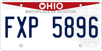 OH license plate FXP5896