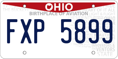 OH license plate FXP5899