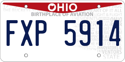 OH license plate FXP5914