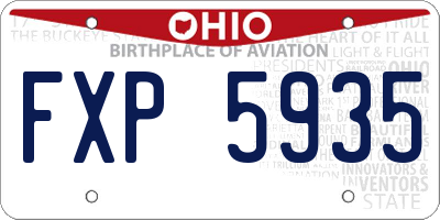 OH license plate FXP5935