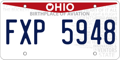 OH license plate FXP5948