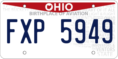 OH license plate FXP5949
