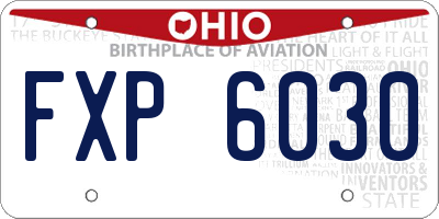 OH license plate FXP6030