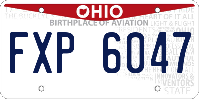 OH license plate FXP6047