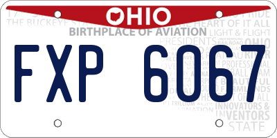 OH license plate FXP6067