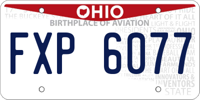 OH license plate FXP6077