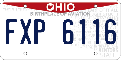 OH license plate FXP6116