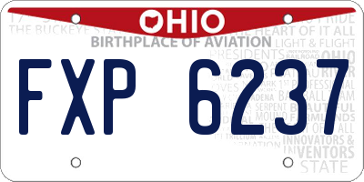 OH license plate FXP6237