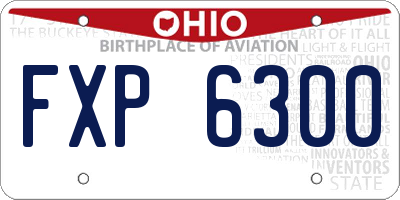 OH license plate FXP6300