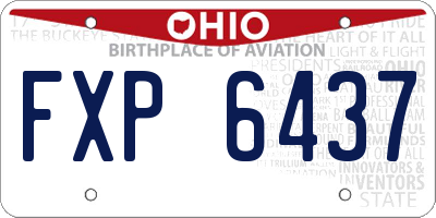OH license plate FXP6437