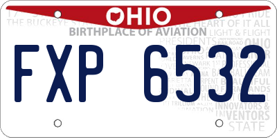 OH license plate FXP6532