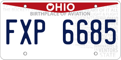 OH license plate FXP6685