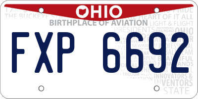 OH license plate FXP6692