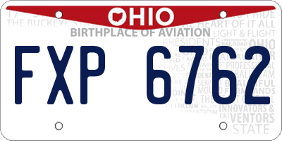 OH license plate FXP6762