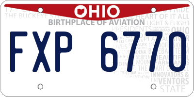 OH license plate FXP6770