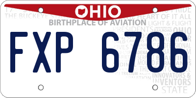 OH license plate FXP6786