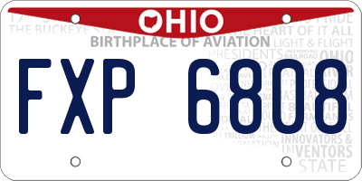 OH license plate FXP6808