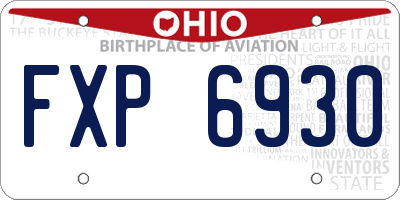 OH license plate FXP6930