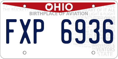 OH license plate FXP6936