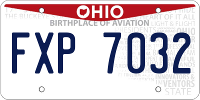 OH license plate FXP7032