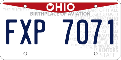 OH license plate FXP7071