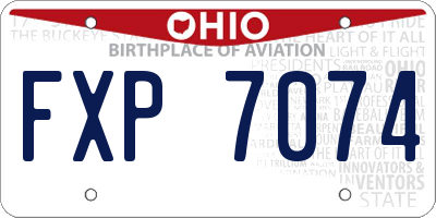 OH license plate FXP7074