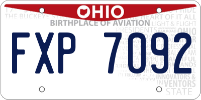 OH license plate FXP7092
