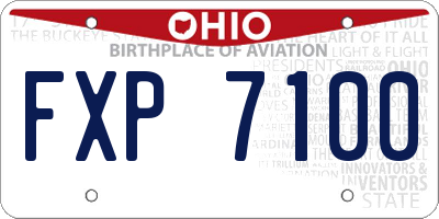 OH license plate FXP7100