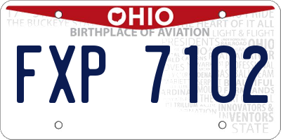 OH license plate FXP7102