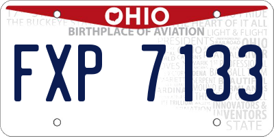 OH license plate FXP7133