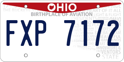 OH license plate FXP7172