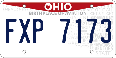 OH license plate FXP7173