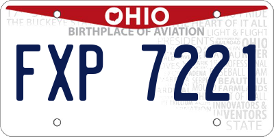 OH license plate FXP7221