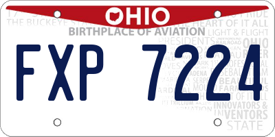 OH license plate FXP7224