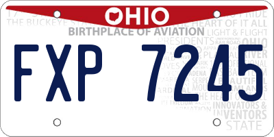 OH license plate FXP7245