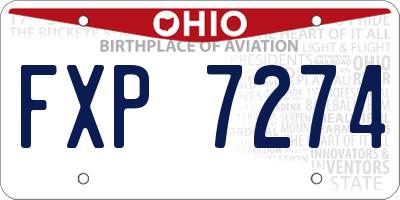 OH license plate FXP7274