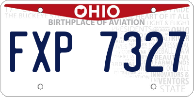 OH license plate FXP7327