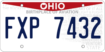 OH license plate FXP7432