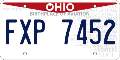 OH license plate FXP7452