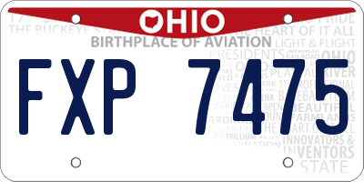 OH license plate FXP7475