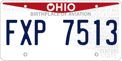 OH license plate FXP7513