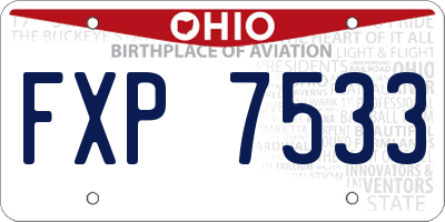 OH license plate FXP7533